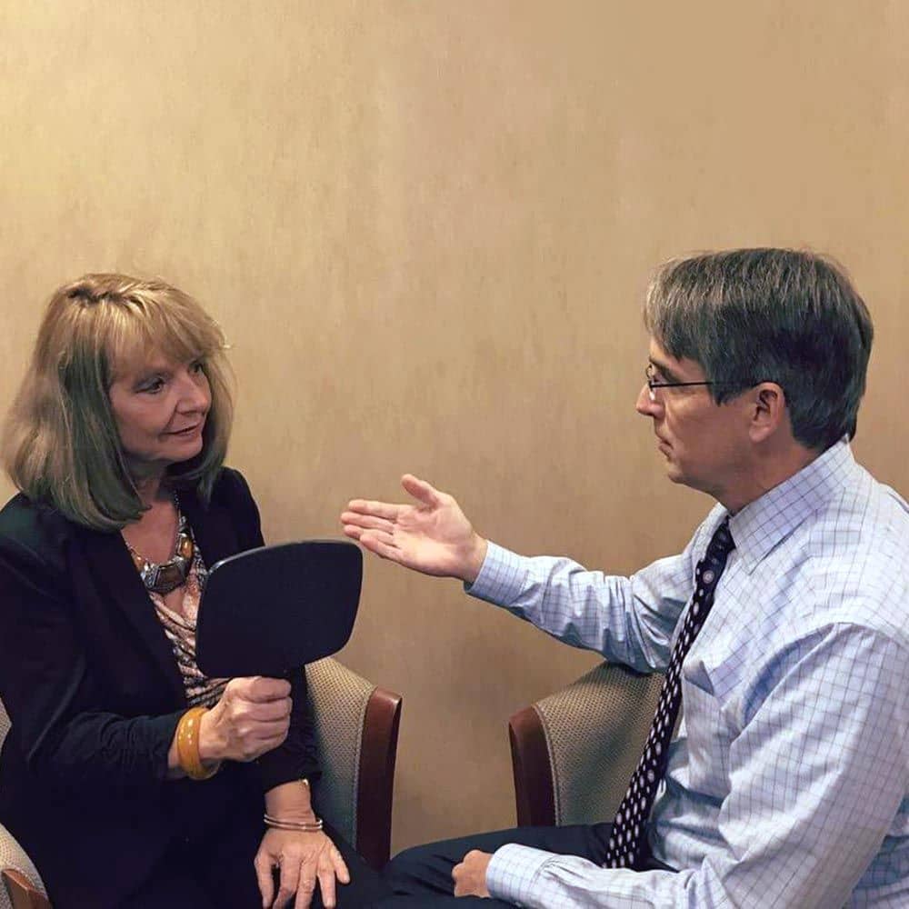 Dr. Zavell with a patient
